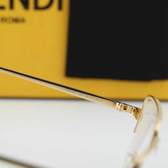 Fendi FE50107F 030 Square Eyeglasses - Gold 53mm main image 7